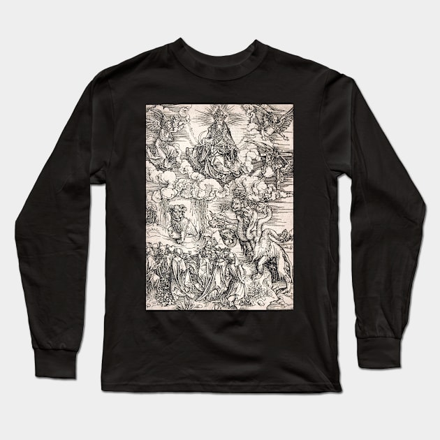 High Resolution Albrecht Dürer The Beast With Seven Heads 1497 Long Sleeve T-Shirt by tiokvadrat